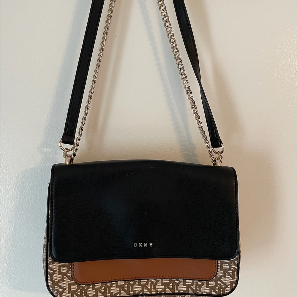 DKNY Black and Tan Crossbody Bag